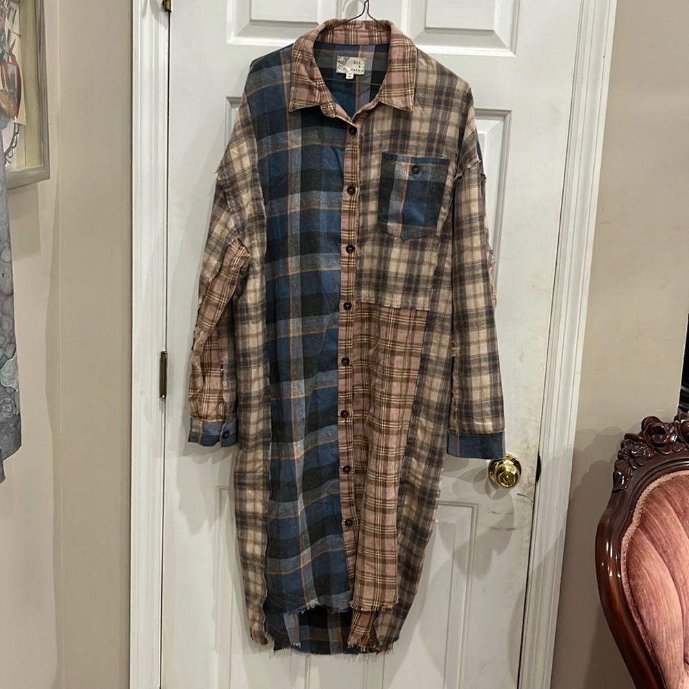 OLI& HALI JT0004 PLAID
MIXED LONG SHIRT